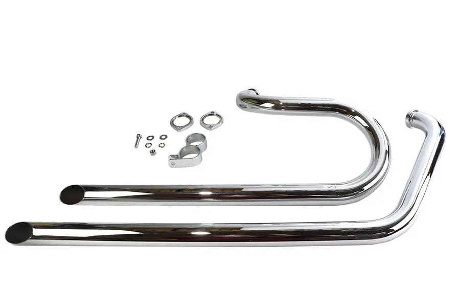 V-Twin Side By Side Drag Pipe Set Chrome for Harley Davidson FLST 1986-1995 by V-Twin