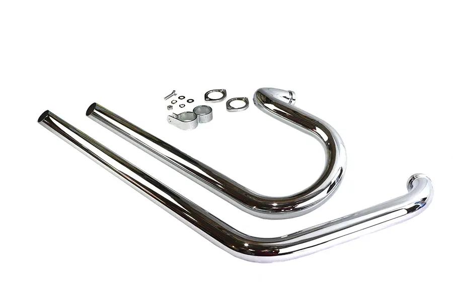 V-Twin Side By Side Drag Pipe Set Chrome for Harley Davidson FLST 1986-1995 by V-Twin