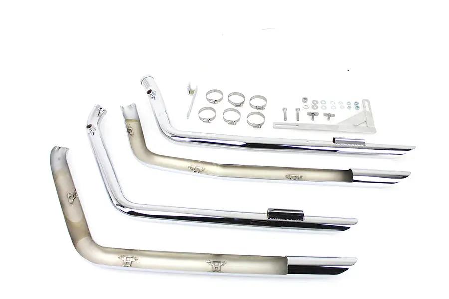 MCM Illusion Drag Pipe Set Chrome for Harley Davidson FXST (2007-2016) by MCM