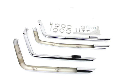 MCM Illusion Drag Pipe Set Chrome for Harley Davidson FXST (2007-2016) by MCM