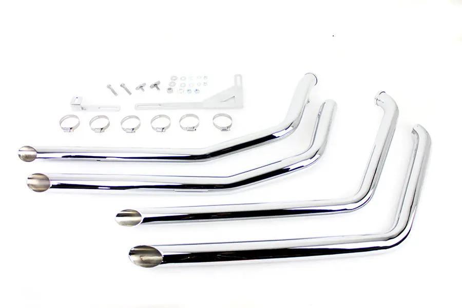 MCM Illusion Drag Pipe Set Chrome for Harley Davidson FXST (2007-2016) by MCM