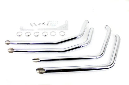 MCM Illusion Drag Pipe Set Chrome for Harley Davidson FXST (2007-2016) by MCM