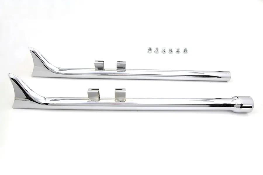 Wyatt Gatling M8 36 inch Straight Fishtail Exhaust Extension Set Chrome by Wyatt Gatling