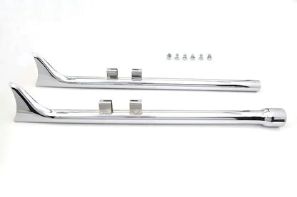 Wyatt Gatling M8 36 inch Straight Fishtail Exhaust Extension Set Chrome by Wyatt Gatling
