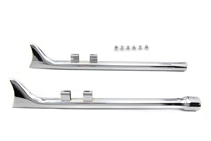 V-Twin M8 33 inch Straight Fishtail Exhaust Extension Set Chrome for Harley Davidson FLT by V-Twin