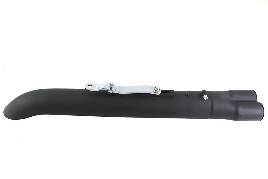 V-Twin 2:1 24 inch Collector Turn Out Muffler Black – Dual Pipe Inlet, Non-Removable Welded Baffles, 24 Inch Length by V-Twin