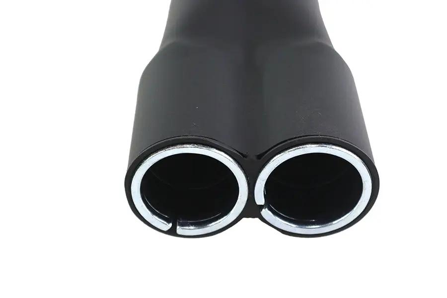 V-Twin 2:1 24 inch Collector Turn Out Muffler Black – Dual Pipe Inlet, Non-Removable Welded Baffles, 24 Inch Length by V-Twin