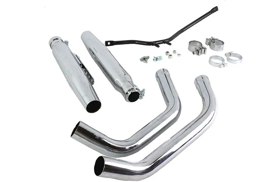 V-Twin Tapered Muffler Exhaust Kit Chrome Dual Type for Harley Davidson XLH 1957-1966 by V-Twin