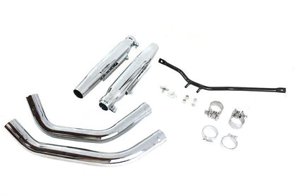V-Twin Tapered Muffler Exhaust Kit Chrome Dual Type for Harley Davidson XLH 1957-1966 by V-Twin