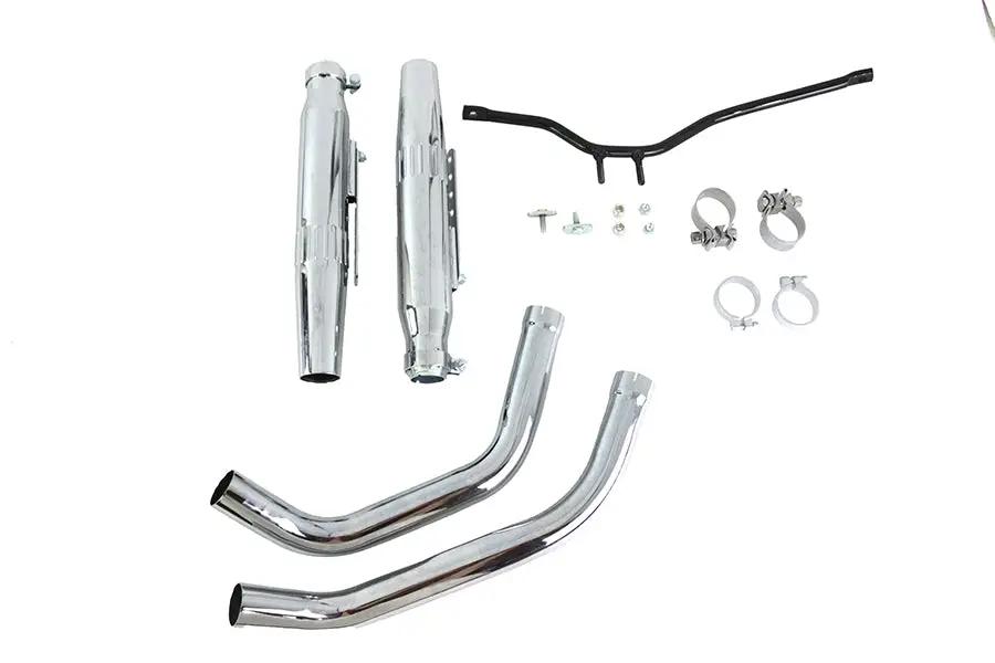 V-Twin Tapered Muffler Exhaust Kit Chrome Dual Type for Harley Davidson XLH 1957-1966 by V-Twin
