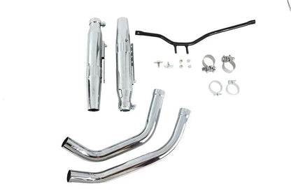 V-Twin Tapered Muffler Exhaust Kit Chrome Dual Type for Harley Davidson XLH 1957-1966 by V-Twin