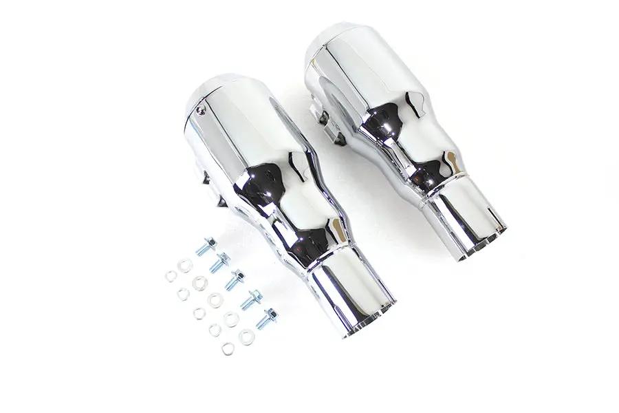 V-Twin Grenade Muffler Set Chrome with Channel Mount for 1/4 inch Bolts by V-Twin