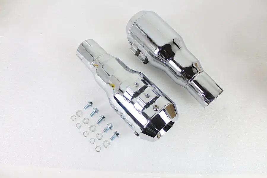 V-Twin Grenade Muffler Set Chrome with Channel Mount for 1/4 inch Bolts by V-Twin