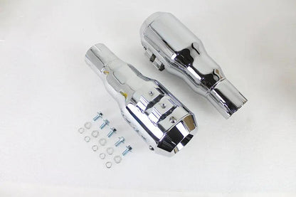 V-Twin Grenade Muffler Set Chrome with Channel Mount for 1/4 inch Bolts by V-Twin