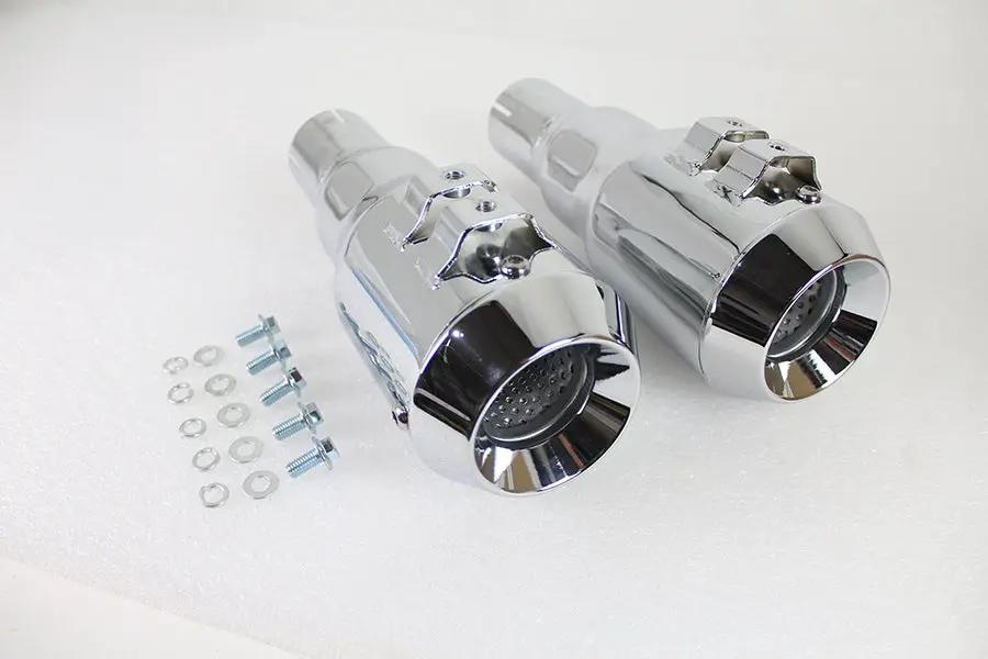 V-Twin Grenade Muffler Set Chrome with Channel Mount for 1/4 inch Bolts by V-Twin