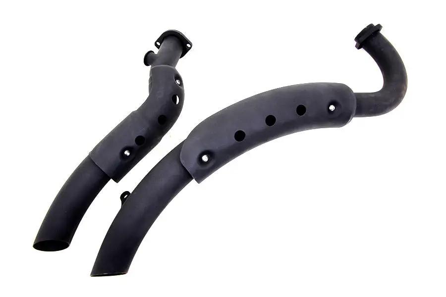 V-Twin Black Drag Pipe Set with Heat Shields for Harley Davidson XL (2004-2013) by V-Twin