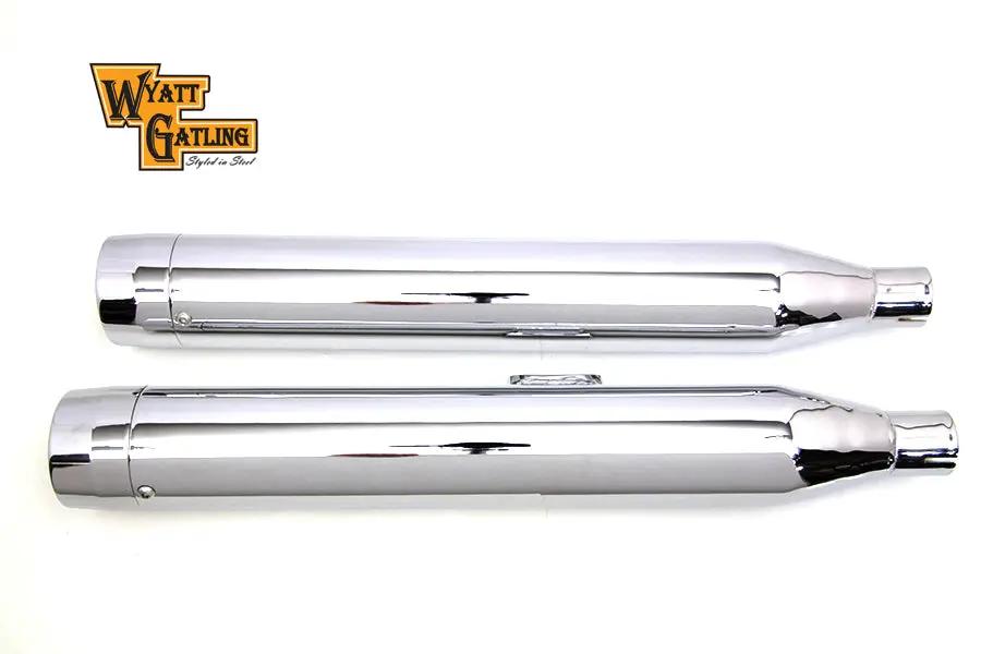 Wyatt Gatling Long Cannon Slip On Muffler Set for Harley Davidson FLFB & FLFBS Models by Wyatt Gatling
