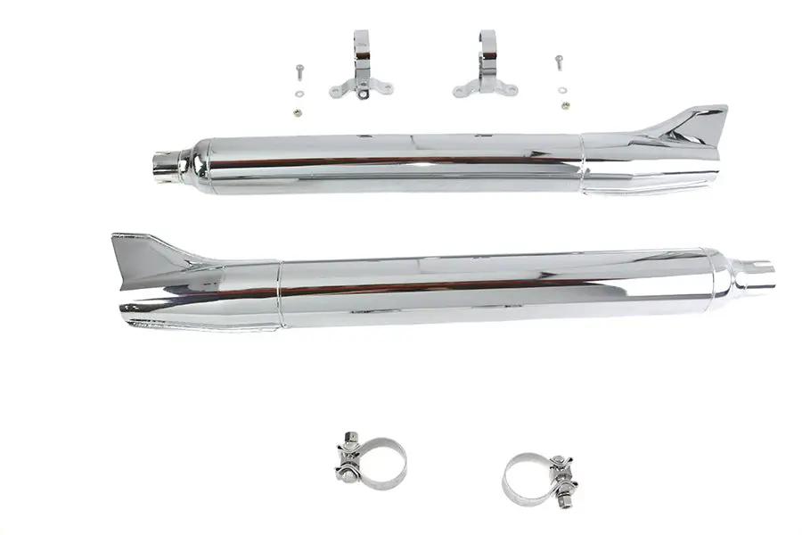 V-Twin 1961 Style Fishtail Muffler Kit Chrome for Harley Davidson FLT by V-Twin