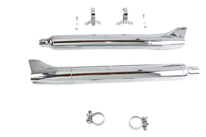 V-Twin 1961 Style Fishtail Muffler Kit Chrome for Harley Davidson FLT by V-Twin