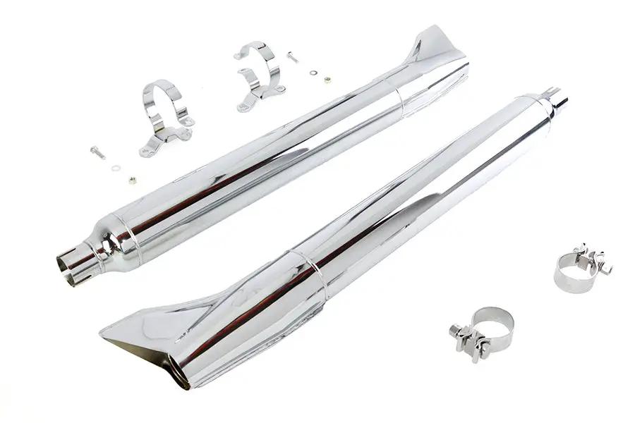V-Twin 1961 Style Fishtail Muffler Kit Chrome for Harley Davidson FLT by V-Twin