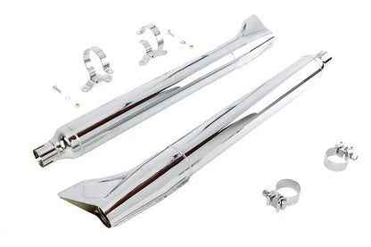 V-Twin 1961 Style Fishtail Muffler Kit Chrome for Harley Davidson FLT by V-Twin