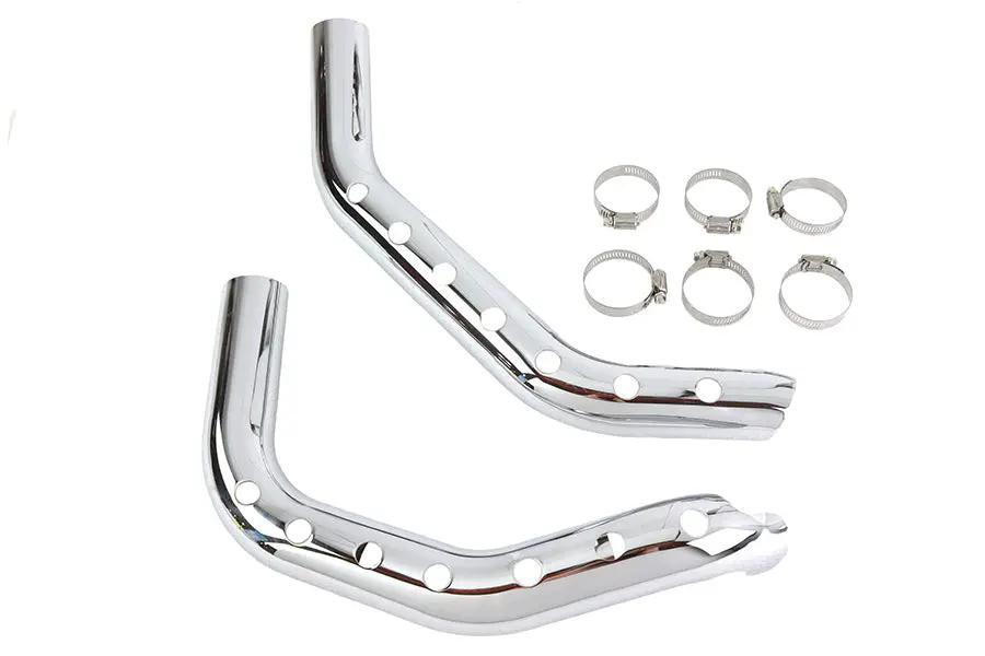 V-Twin Chrome Drilled Heat Shield Set for Harley Davidson XL (Part #78544B) by V-Twin