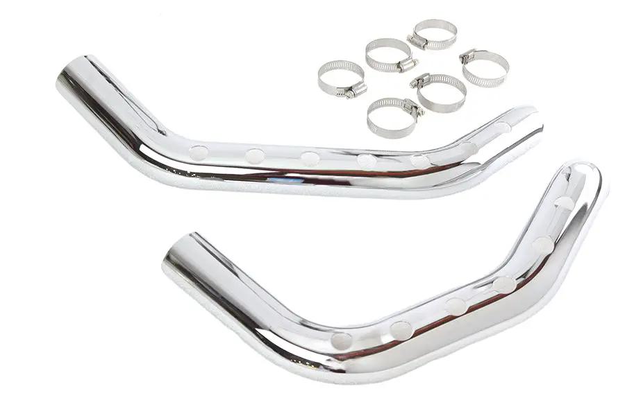V-Twin Chrome Drilled Heat Shield Set for Harley Davidson XL (Part #78544B) by V-Twin