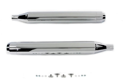 V-Twin 9989 4 Inch Muffler Set with Chrome Long Tapered End Tips for Harley Davidson FLT by V-Twin