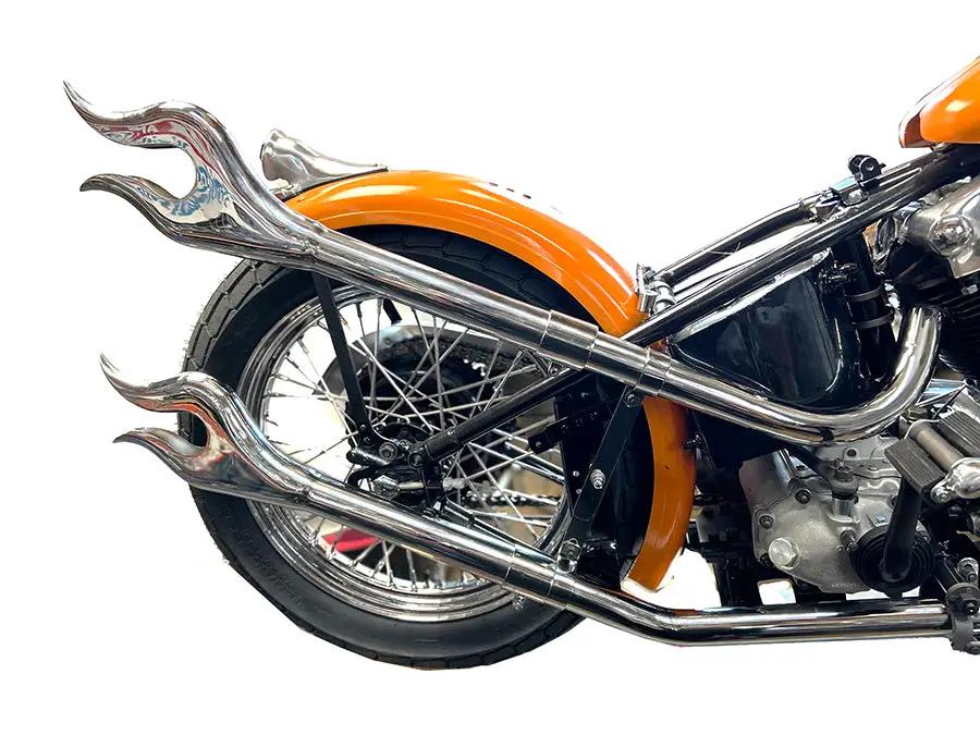 V-Twin 31 Inch Straight Flame Exhaust Pipe Extension Set Chrome - Not for Street Use by V-Twin