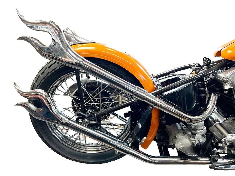 V-Twin 31 Inch Straight Flame Exhaust Pipe Extension Set Chrome - Not for Street Use by V-Twin
