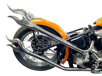 V-Twin 31 Inch Straight Flame Exhaust Pipe Extension Set Chrome - Not for Street Use by V-Twin