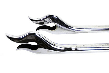 V-Twin 31 Inch Straight Flame Exhaust Pipe Extension Set Chrome - Not for Street Use by V-Twin