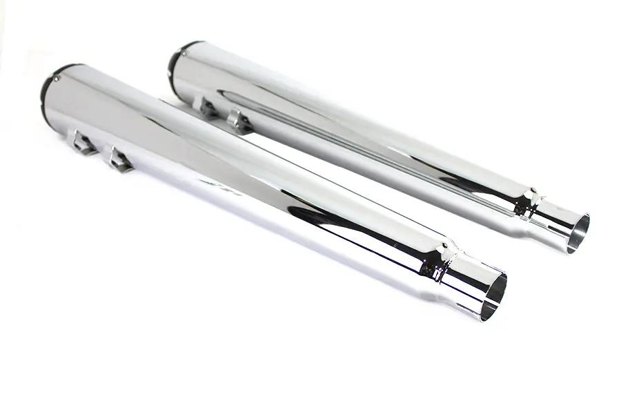 Wyatt Gatling Chrome Muffler Set with Tapered Tips for Harley Davidson FLT Models by Wyatt Gatling