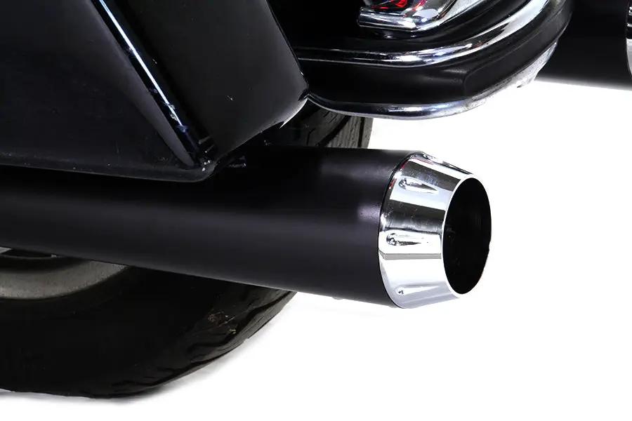 Wyatt Gatling Muffler Set with Tapered Tips for Harley Davidson FLT - Chrome Finish by Wyatt Gatling