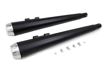 Wyatt Gatling Muffler Set with Tapered Tips for Harley Davidson FLT - Chrome Finish by Wyatt Gatling