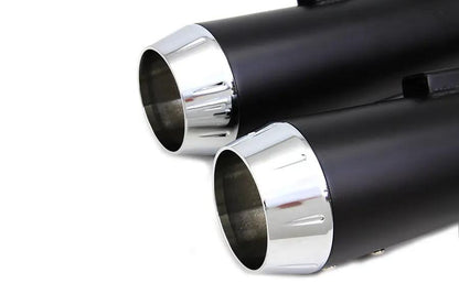 Wyatt Gatling Muffler Set with Tapered Tips for Harley Davidson FLT - Chrome Finish by Wyatt Gatling