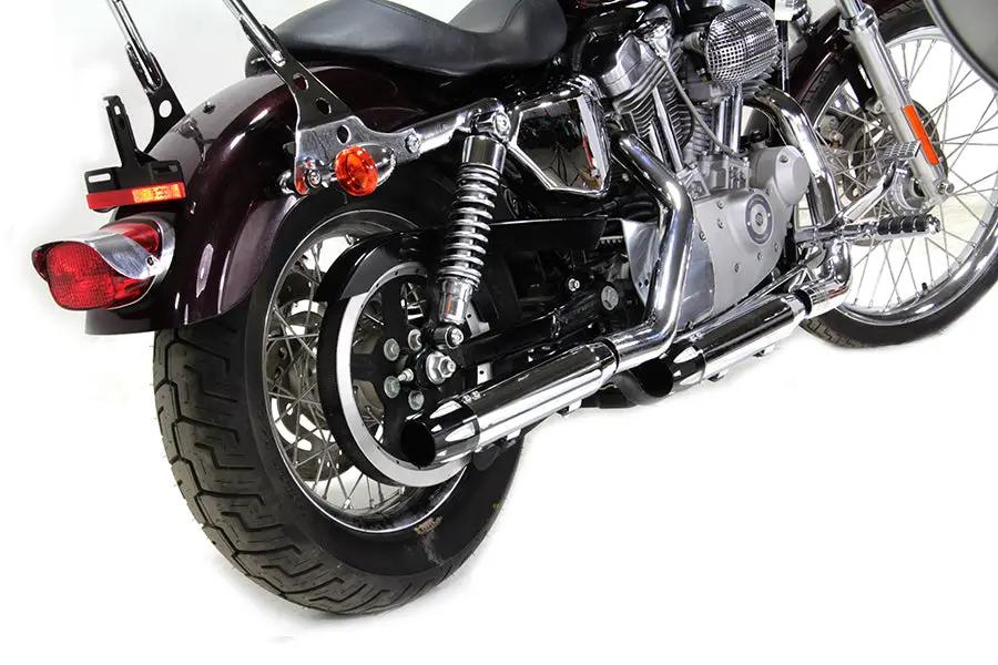 V-Twin Chrome Highlighted Revolver Tip Muffler Set for Harley Davidson XL (2014-2017) by V-Twin
