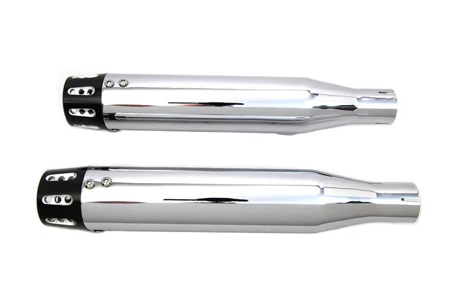 V-Twin Chrome Tapered Revolver Tip Muffler Set for Harley Davidson XL (Part #SM-02-CHROME) by V-Twin