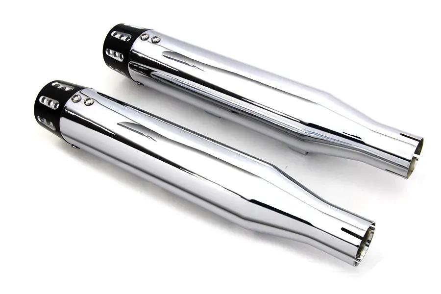 V-Twin Chrome Tapered Revolver Tip Muffler Set for Harley Davidson XL (Part #SM-02-CHROME) by V-Twin