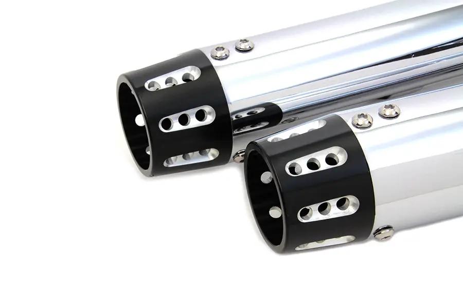 V-Twin Chrome Tapered Revolver Tip Muffler Set for Harley Davidson XL (Part #SM-02-CHROME) by V-Twin