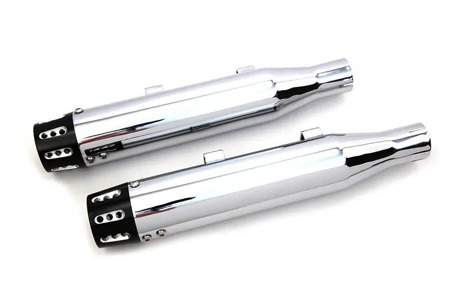 V-Twin Chrome Tapered Revolver Tip Muffler Set for Harley Davidson XL (Part #SM-02-CHROME) by V-Twin