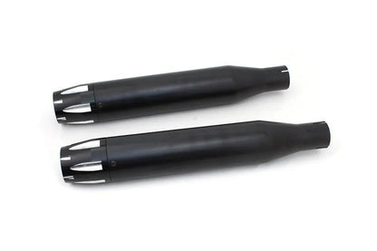 V-Twin Black Highlighted Revolver Tip Muffler Set for Harley Davidson XL (2014-2017) by V-Twin
