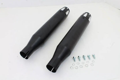 V-Twin Black Highlighted Revolver Tip Muffler Set for Harley Davidson XL (2014-2017) by V-Twin