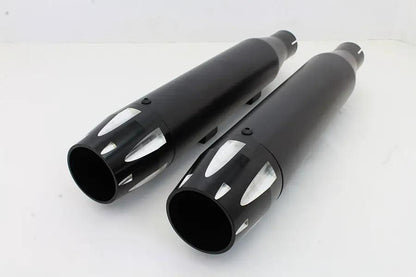 V-Twin Black Highlighted Revolver Tip Muffler Set for Harley Davidson XL (2014-2017) by V-Twin