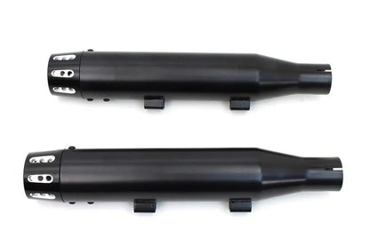 V-Twin Black Tapered Revolver Tip Muffler Set for Harley Davidson XL - Part #SM-02-BLACK by V-Twin