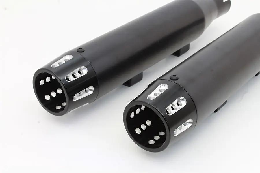 V-Twin Black Tapered Revolver Tip Muffler Set for Harley Davidson XL - Part #SM-02-BLACK by V-Twin