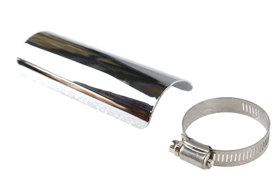 V-Twin 6 Inch Exhaust Heat Shield Chrome with Installation Clamps - Part 76252E by V-Twin