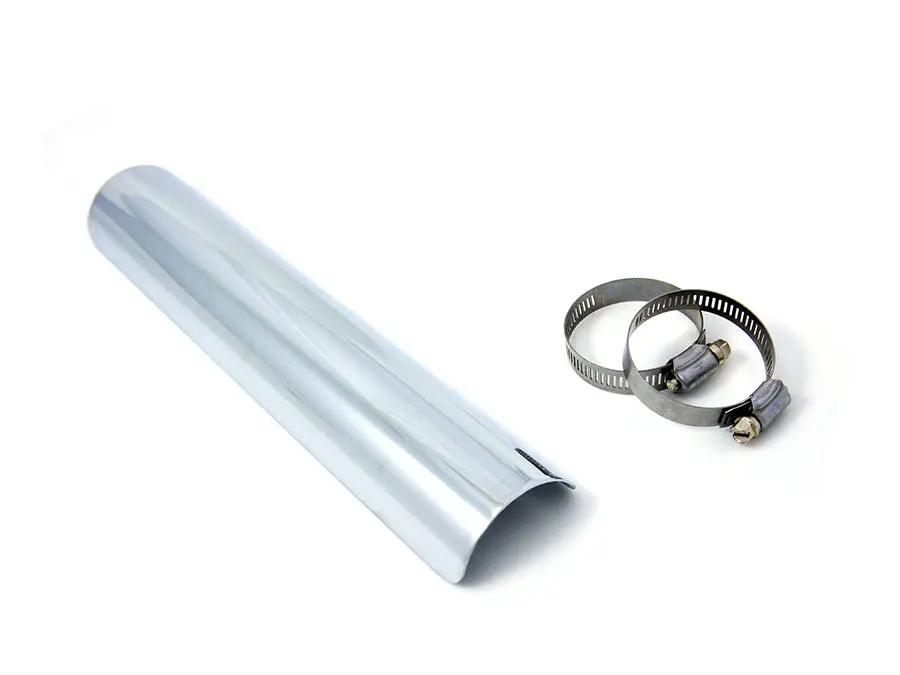 V-Twin 12 Inch Exhaust Heat Shield Chrome with Installation Clamps by V-Twin