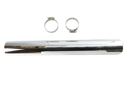 V-Twin 18 Inch Exhaust Heat Shield Chrome with Clamps - Part #75658A by V-Twin