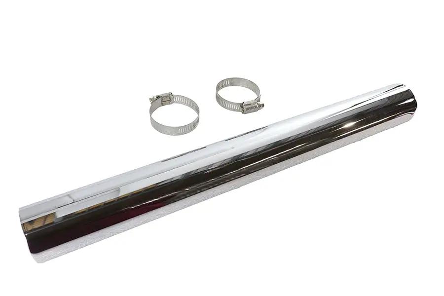 V-Twin 18 Inch Exhaust Heat Shield Chrome with Clamps - Part #75658A by V-Twin